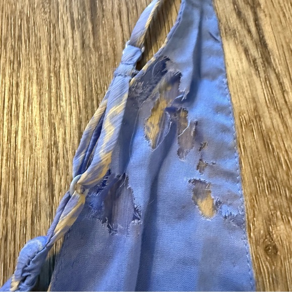 Free People Julianna Maxi Dress Blue Floral Flowy Oversized Boho Size Med FLAW - Picture 9 of 12